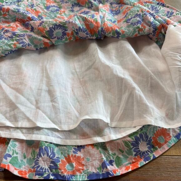 Banjanan Ira Maxi Dress XS Lightweight Cotton Flutter Sleeve Pockets Floral‎ - Picture 9 of 11